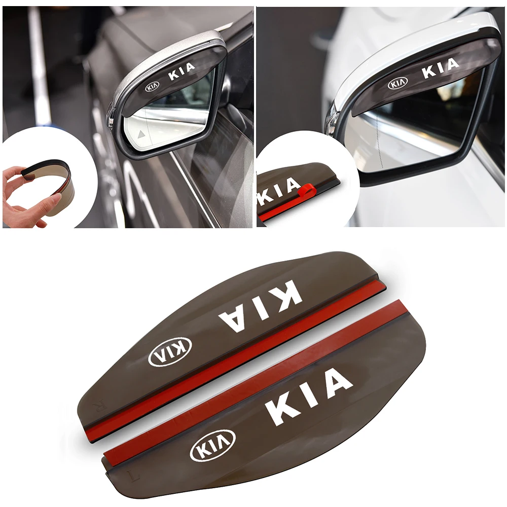 2 uds coche espejo retrovisor lateral lluvia ceja Visor mira sombra de sol accesorios para automóviles para Kia Rio Ceed Sportage Cerato alma Sorento