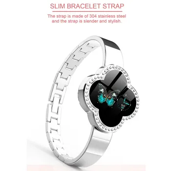 

Smart Band Color Screen Heart Rate Monitor Four-leaf Clover Dial 0.96 Inch Display Durable Smart Female Bracelet