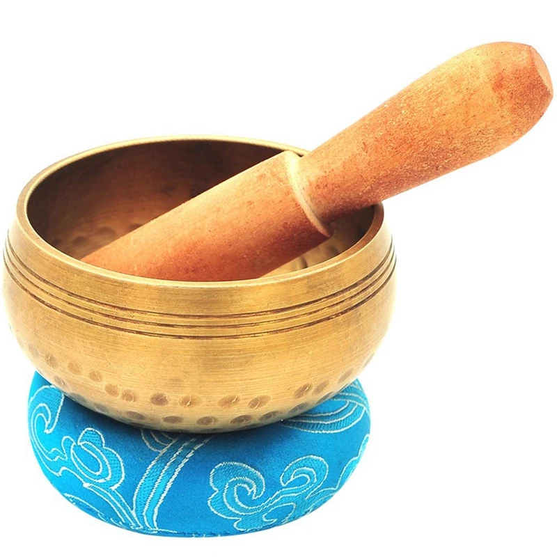 

Handmade Palm Size 3.2 Inch Tibetan Spiritual Healing Meditation Yoga Singing Bowl Set From Tibet - Your First Yoga Singing Bowl