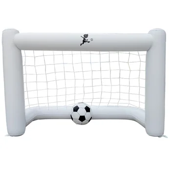 

160cm Inflatable Football Gate with Net Inflatable Soccer Game Floating Football Goal (1PC Gate + 1pc Football White)