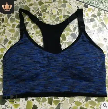 Blue Женский спортивный бюстгальтер, ударопрочный, быстросохнущий, ударопрочный, топ на бретелях для фитнеса, йоги, бега, женский, мягкий, бесшовный, пуш-ап, спортивный бюстгальтер - Цвет: Blue