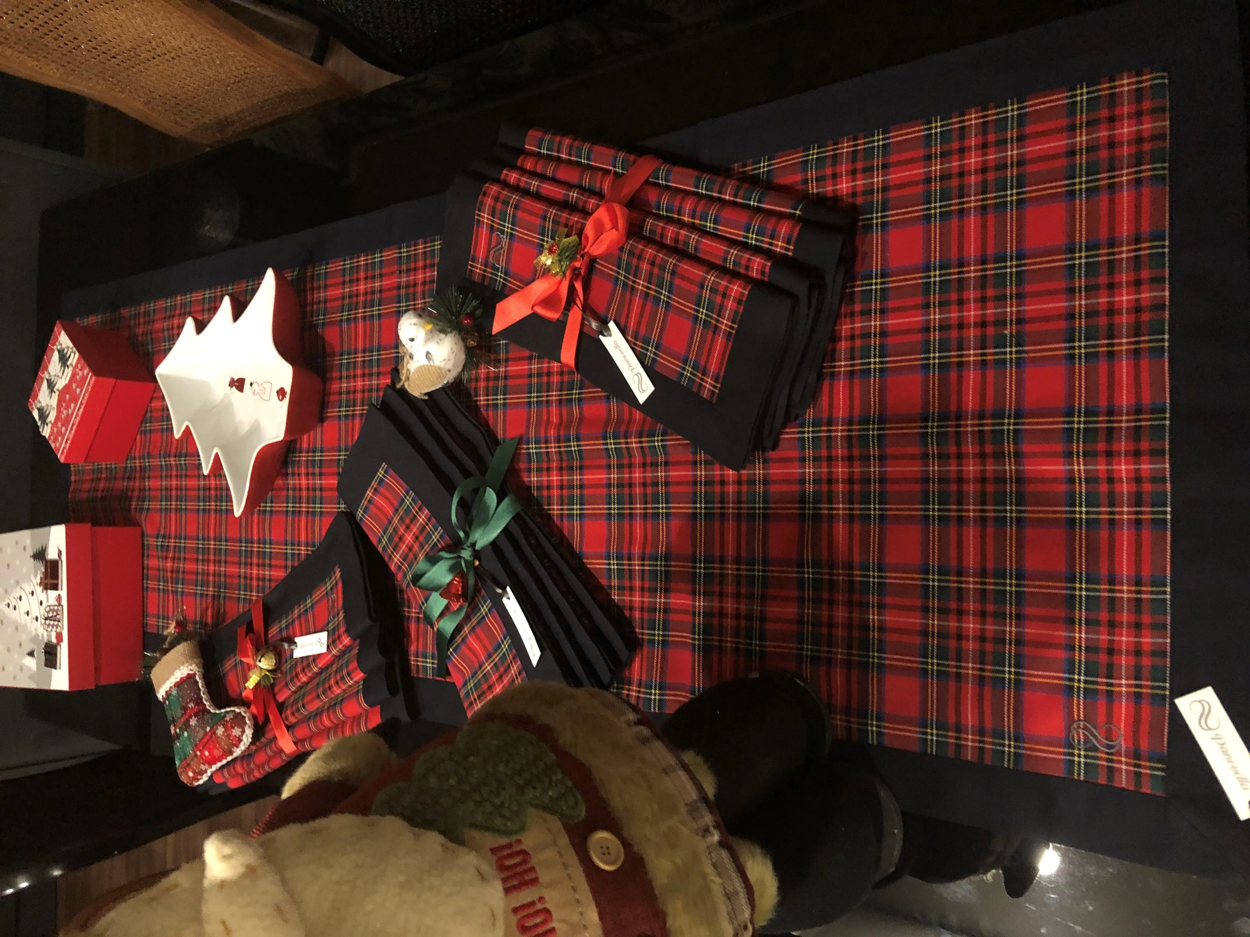 Бегун скатерти с клетчатым рисунком Рождество год специальное шотландский дизайн и хлопок