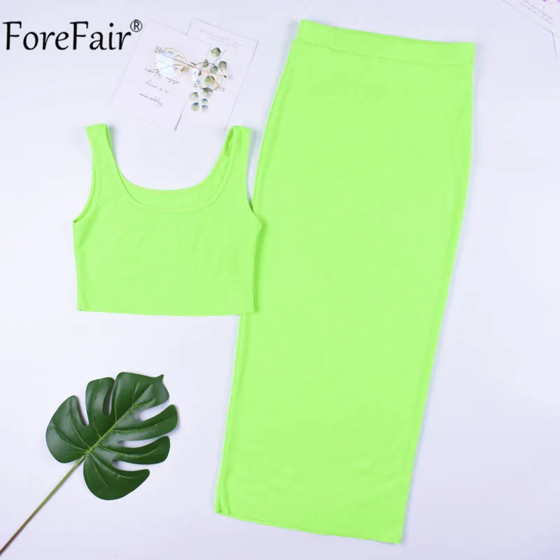 ForeFair комплект из двух предметов женское летнее вечернее платье неоновое без