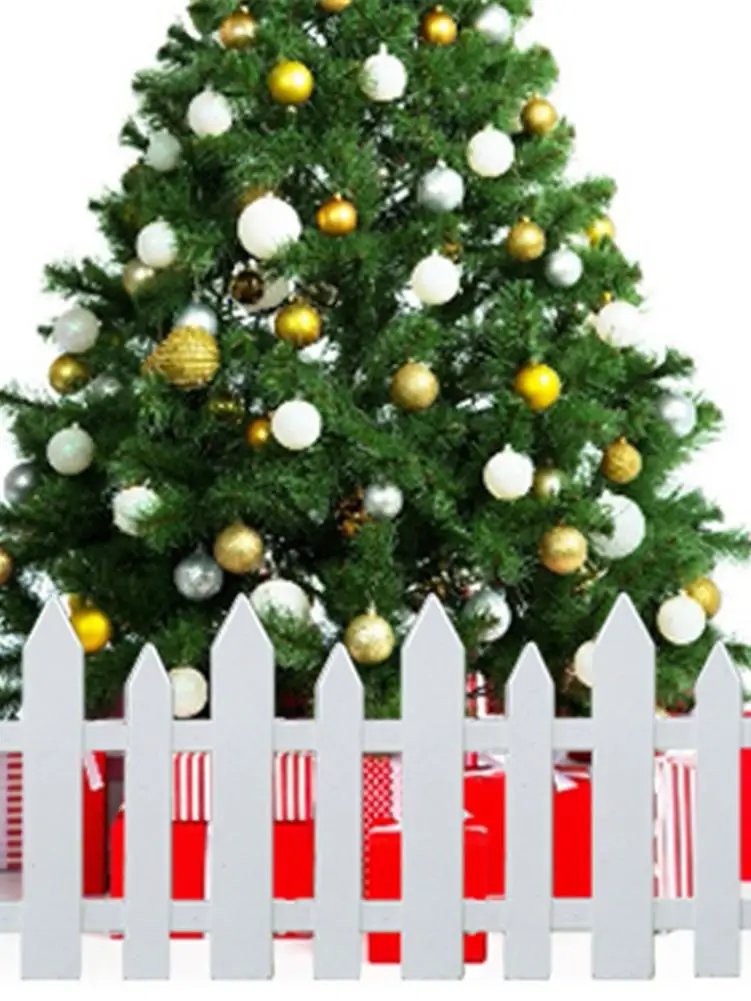 Белый ПВХ Рождественская елка украшение садовое ограждение объемный забор садовое украшение реквизит Рождественский Декор реквизит крепления