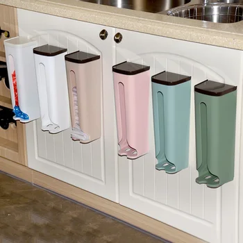 

Useful Kitchen Wall Mount Grocery Bag Plastic Holder Storage Dispenser Organizer Trash Bag Storage Rack Kitchen Organizers
