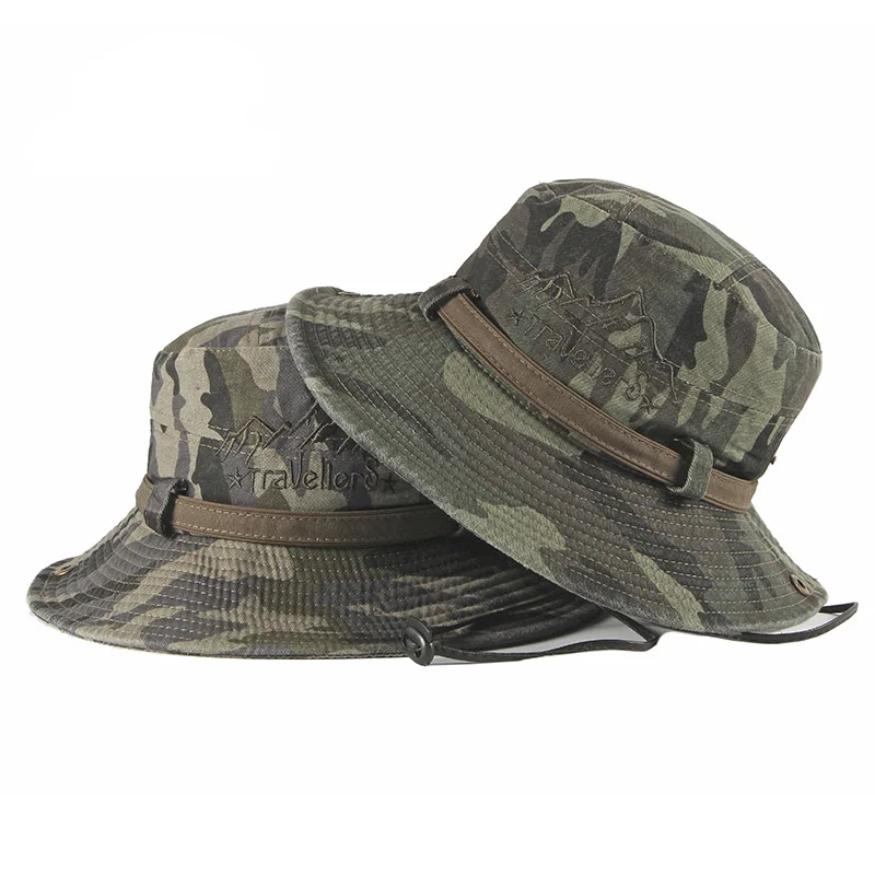 Камуфляжная Рыбацкая шляпа Gorras, мужские панамы, кепки для охоты, рыбалки, кепки от солнца s Bob Chapeau Pescador