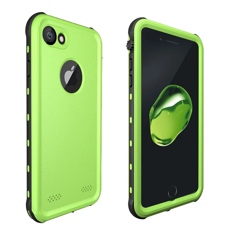 DOT Green SHELLBOX водонепроницаемый чехол для iPhone 7, 8, 5, 6 Plus, защита 360, ударопрочный чехол для плавания, дайвинга, чехол для телефона, подводный Чехол - Цвет: DOT Green