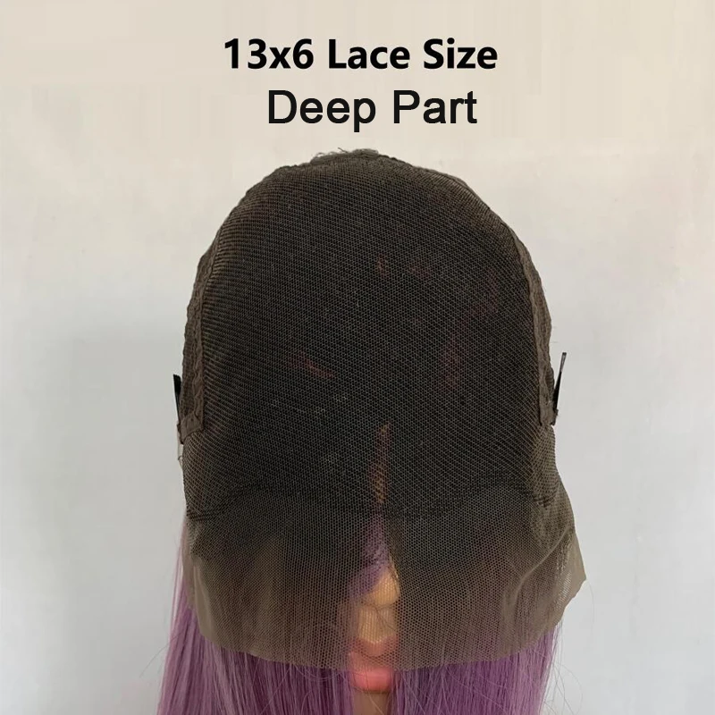 Харизма 13x6 глубокая часть синтетический парик на кружеве темные корни Омбре фиолетовый парики для женщин высокая температура волос черные корни парики