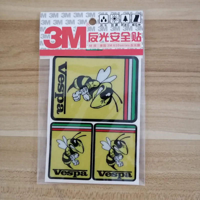 Мотоциклетные наклейки с эмблемами боковая обтекатель Крышка декоративные наклейки Светоотражающая Защитная Наклейка для Vespa BEE LX 125 150 GTS300 Sprint - Цвет: 2