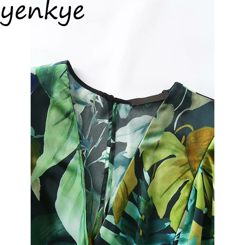 Женский комбинезон с рукавами бабочками и v образным вырезом длинный Свободный