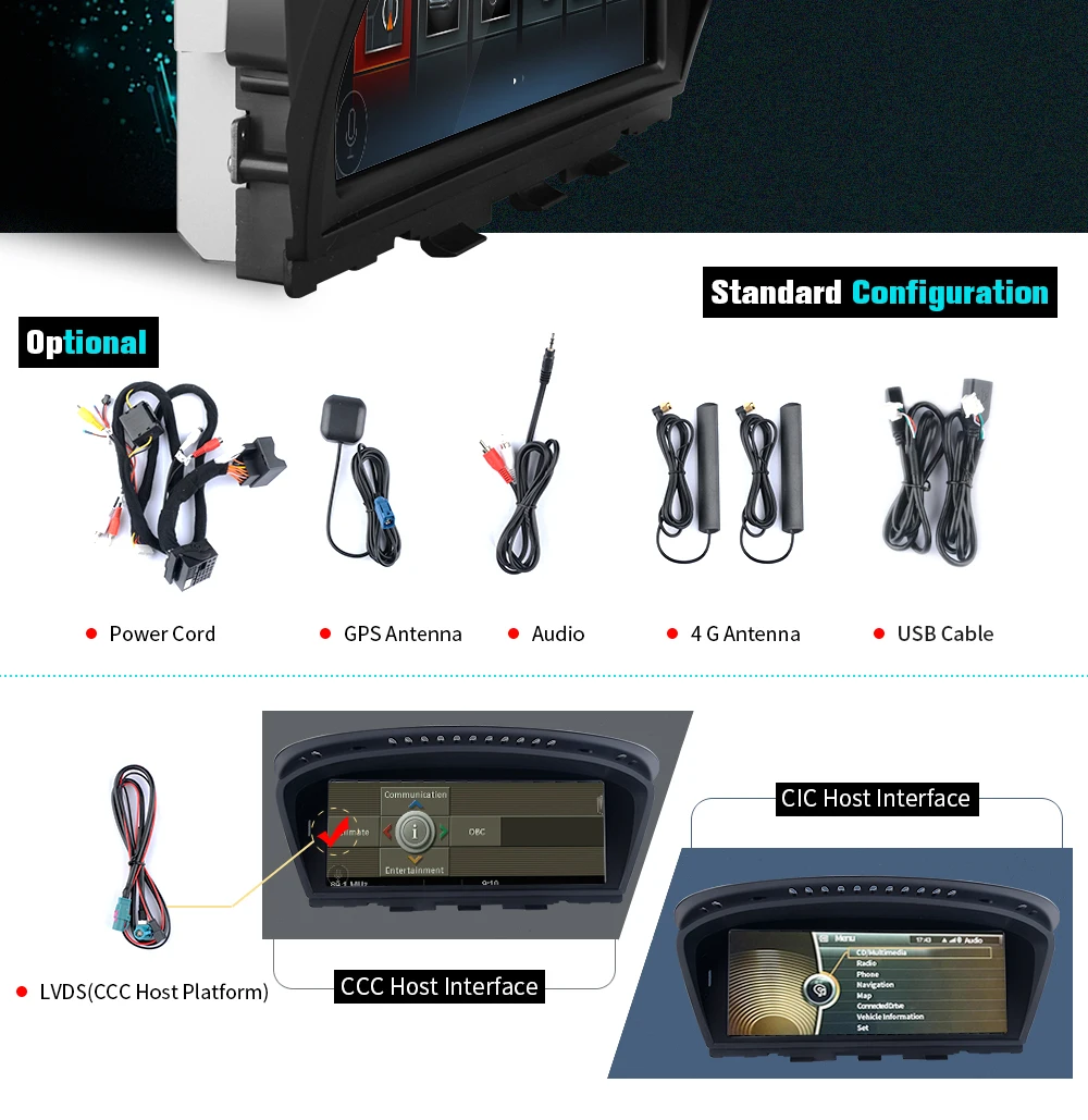 Top Kapud Quad Core 8.8" Android 6.0 Car Multimedia Player 4G LTE For BMW Series 5 E60 E61 E62 E63 E64 E90 E91 E92 CCC CIC Platform 3
