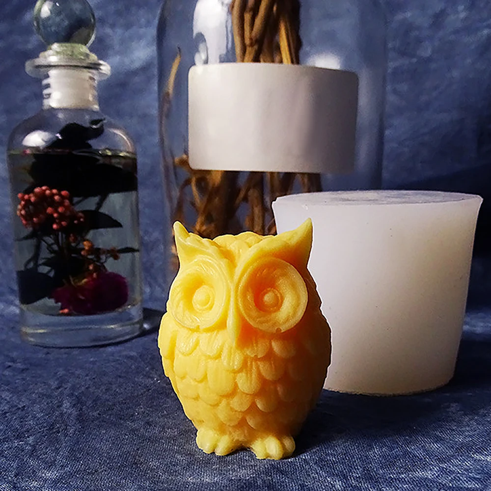 3D Owl Candle Mold Silicone Mold For Candle Making DIY Handmade Resin