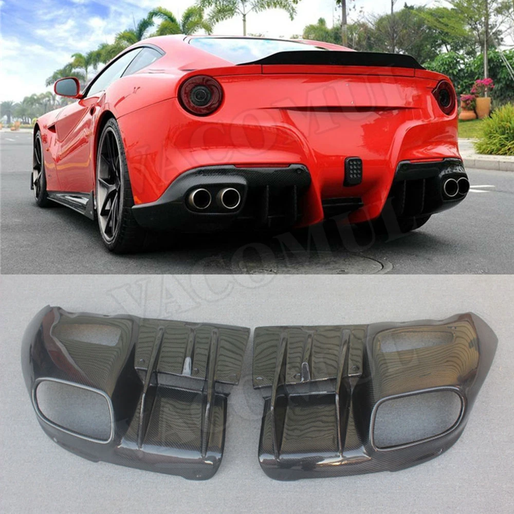 Карбоновый задний бампер для губ Диффузор спойлер чехол для Ferrari F12 Berlinetta 2013- автомобильный Стайлинг
