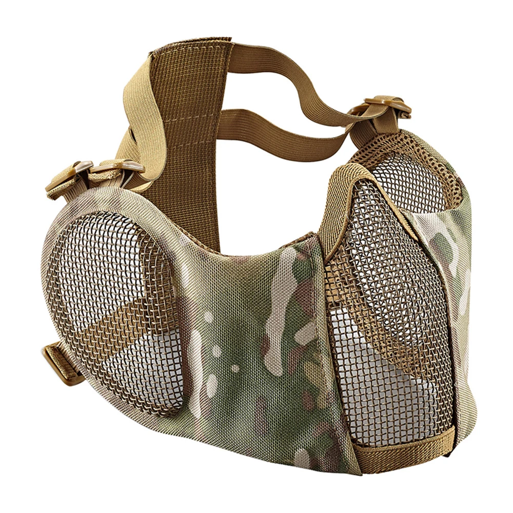 

Tactical Airsoft Masks Metal Steel Net Mesh Protect Ears Mask Field Hunting Equipment Military Shooting paintball Accessories