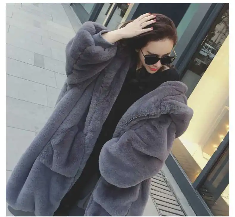 Повседневное стильное зимнее женское плотное длинное пальто из искусственного меха плюшевого мишки Новое модное женское пальто