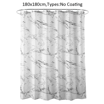 

Practical Polyester Fabric Marbling Pattern Shower Curtain With Hooks Modern 3D Home Decor Easy Install Water Resistant Hanging