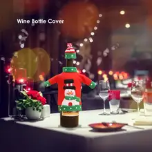 Рождественская бутылка вина шапка Санта Клаус Снеговик для бутылки крышка украшения для домашнего праздника