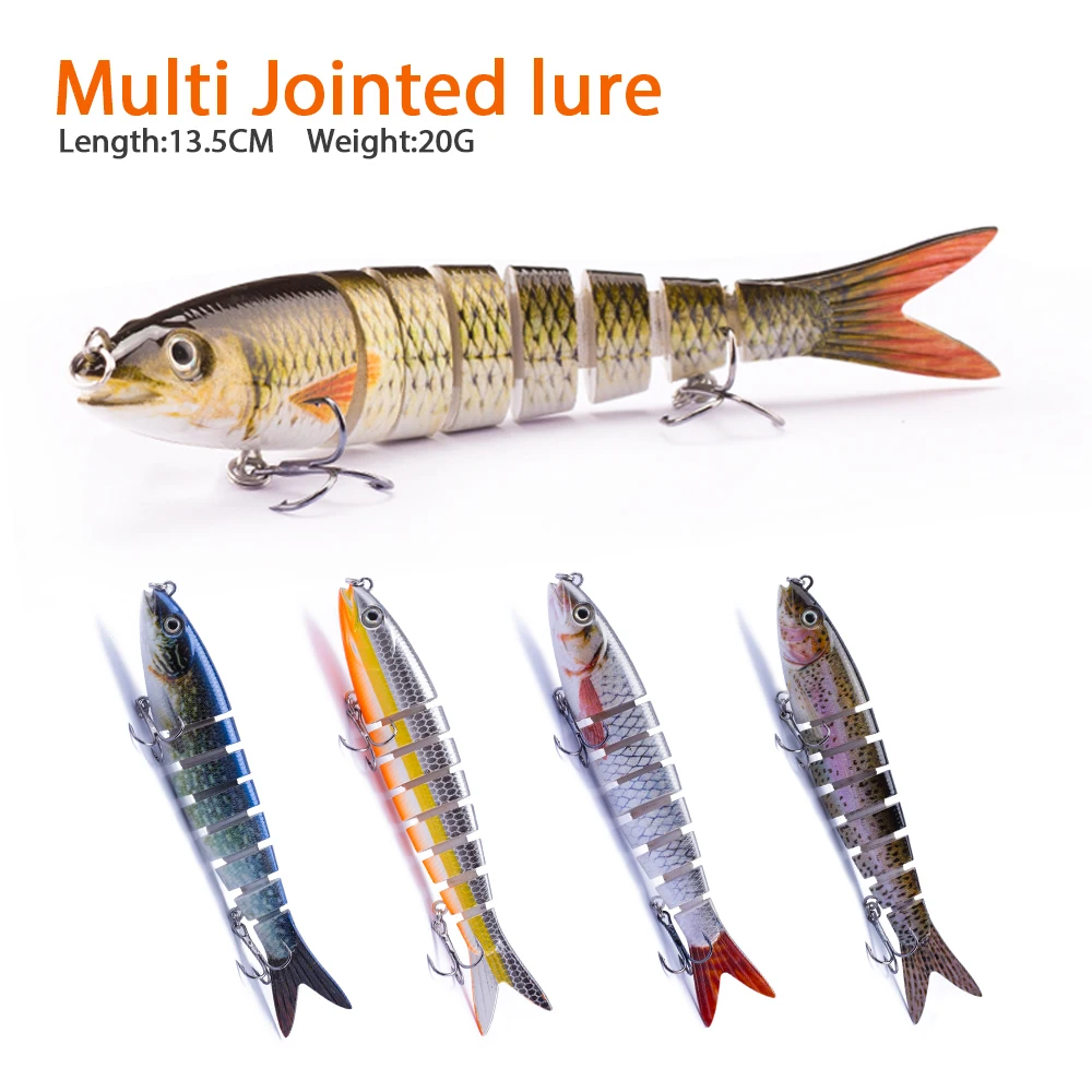 

HANLIN 135mm/20g Multi Jointed Fishing Lure Crankbait 8 Segments Wobblers Artificial Bait Hard Sinking Swimbait Fishing Lure set
