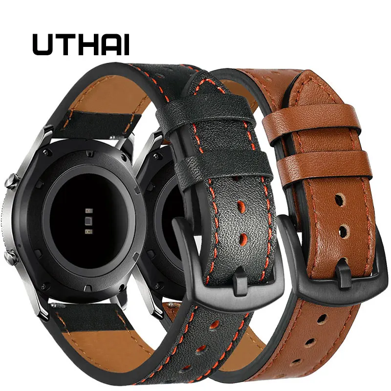 

UTHAI P10 20mm Watch Strap Classic Calf Leather 22mm Watch Band With Leather Watch Strap Switch ear Watchbands Free shipping