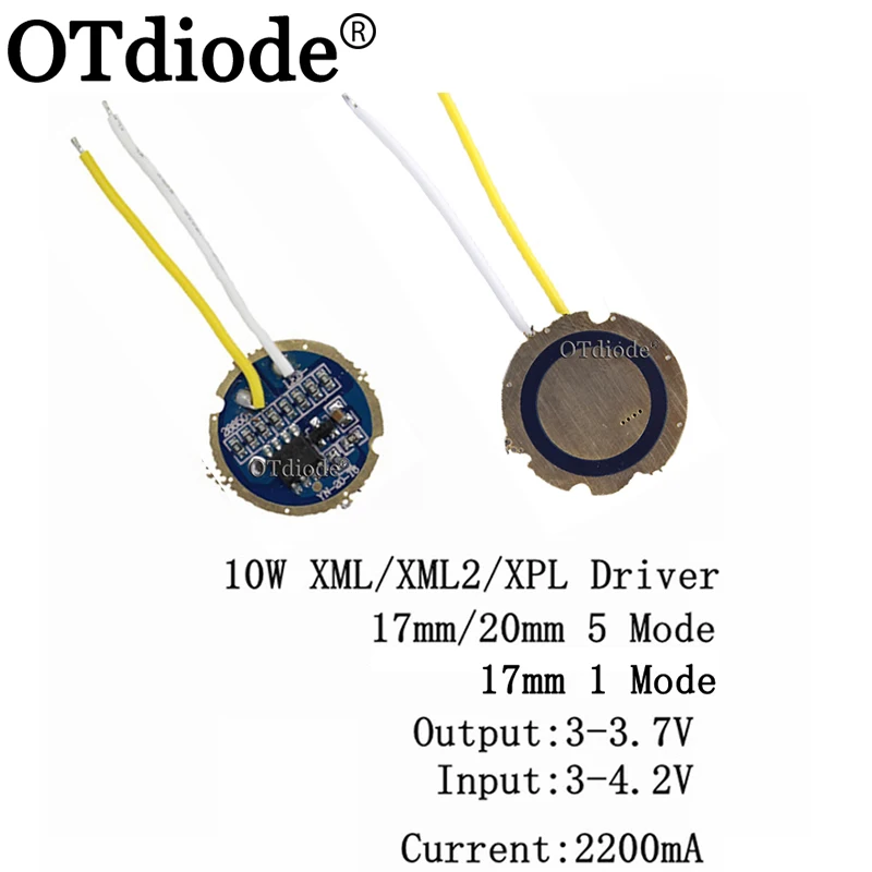 1 10 шт. cree xml led xml2 T6 U2 драйвер 17 мм 20 2 7 4 в а 5 режимный/1 Режим светодиодный для