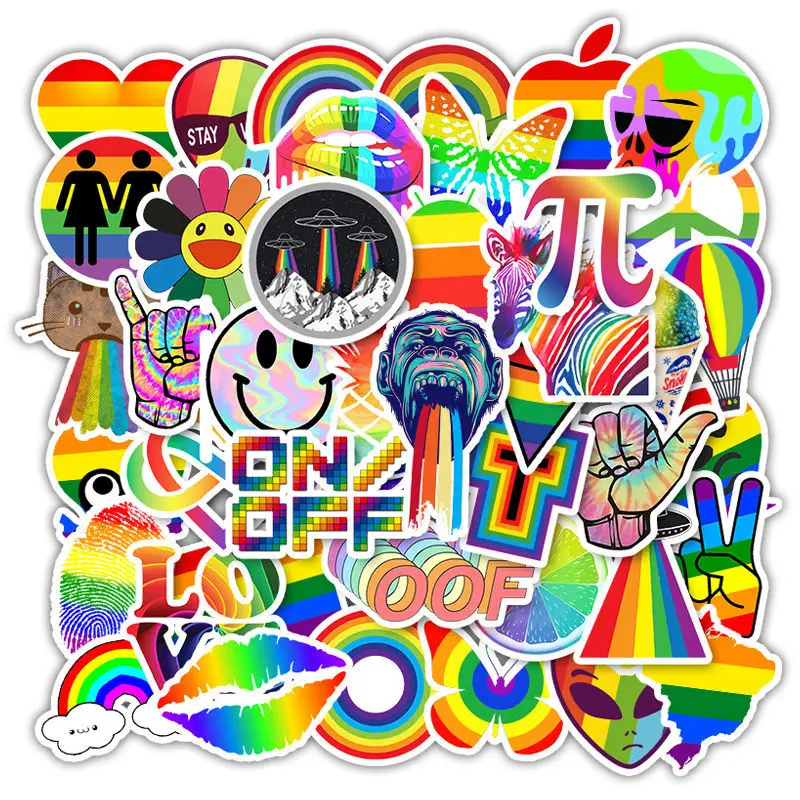 50 PCS Cool Summer Vsco Stickers Pack Pink Girl Anime Stiker For Children On The Laptop Fridge Phone Skateboard Suitcase Sticker