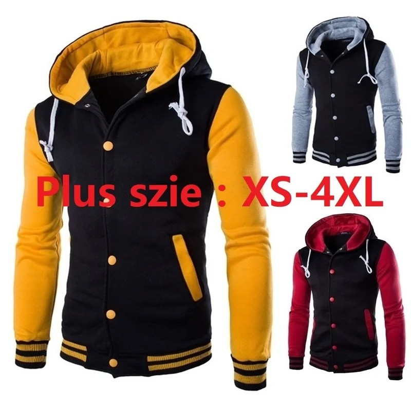 

ZOGAA Brand Sweatshirt Men's Hooded Jacket Fashion Block Baseball Hoodies Men Casual Patchwork Fleece Sport Hoodies Coat XS-4XL