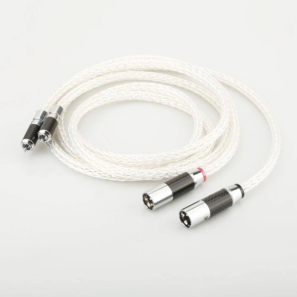 1 пара OCC посеребренный XLR аудио кабель балансный кабель RCA штекер XLR Мужской Женский Соединительный аудиокабель 8AG изогнутый шнур