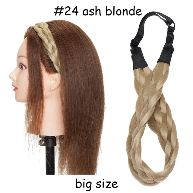 BENEHAIR Synthetic Braided Headbands Fake Hair Plaited Hair Band Braiding Hair Accessories Hair Extension Hairpiece For Women L-24