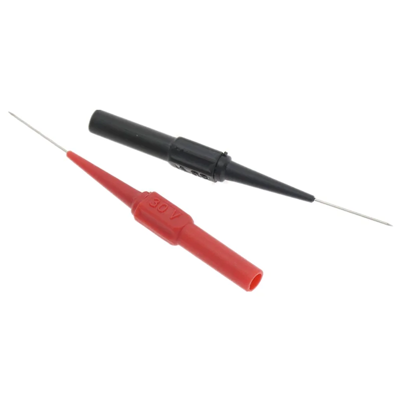 

2 Pair/Lot Test Probes 30V-60V Insulation Piercing Needle Non-destructive Multimeter Test Probes 2 Pcs Red and 2 Pcs Black