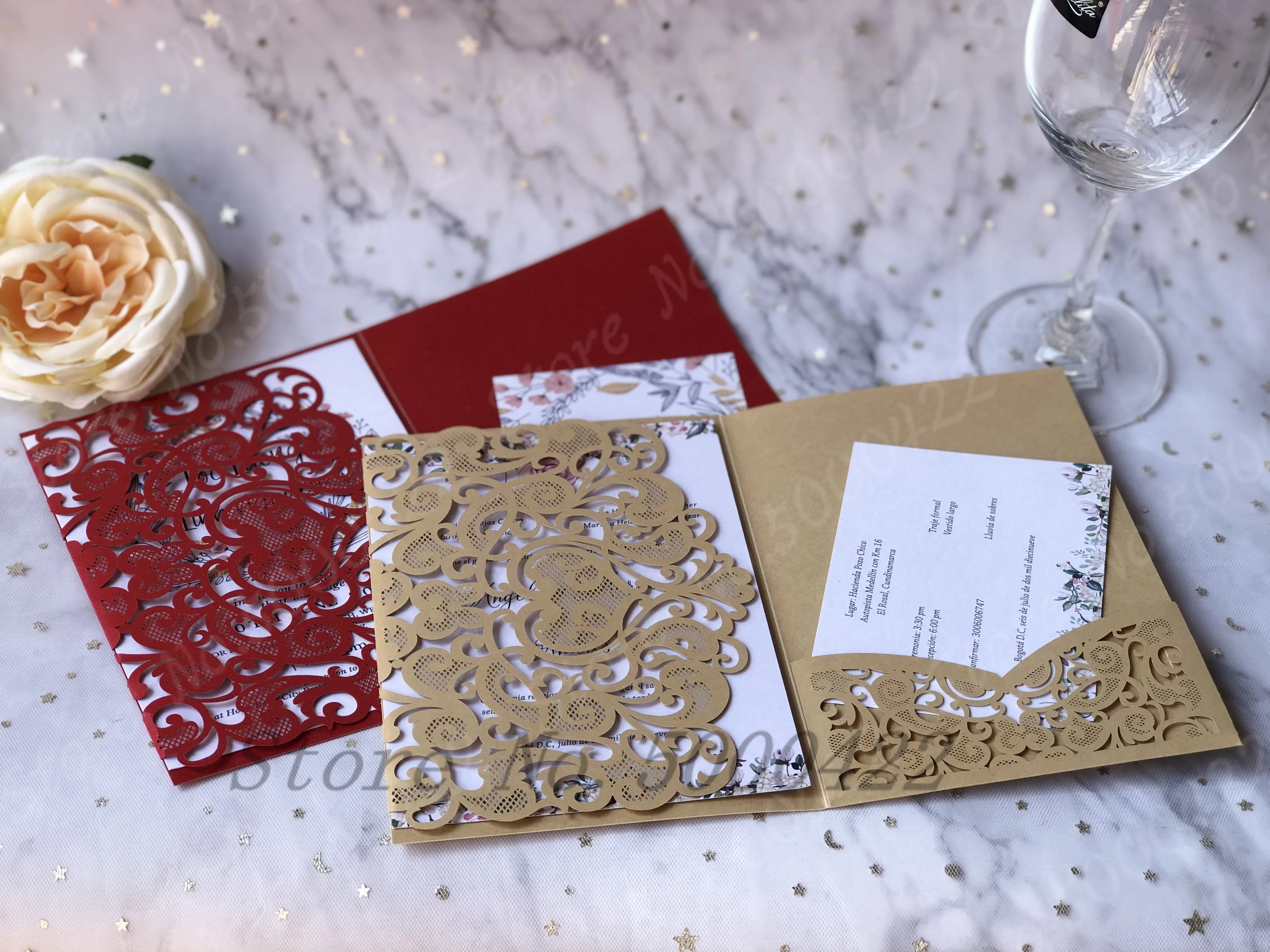 50pcs Elegant Laser Cut Wedding Invitation Cards Greeting Card Customize  Business With RSVP Cards Decor Party Supplies|Cards & Invitations| -  AliExpress