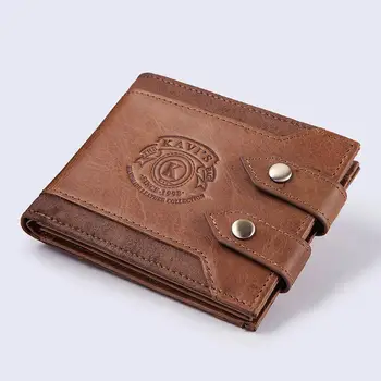 

Bifold Wallet Card-Holder Retro Large-Capacity Meesii Short Hasp