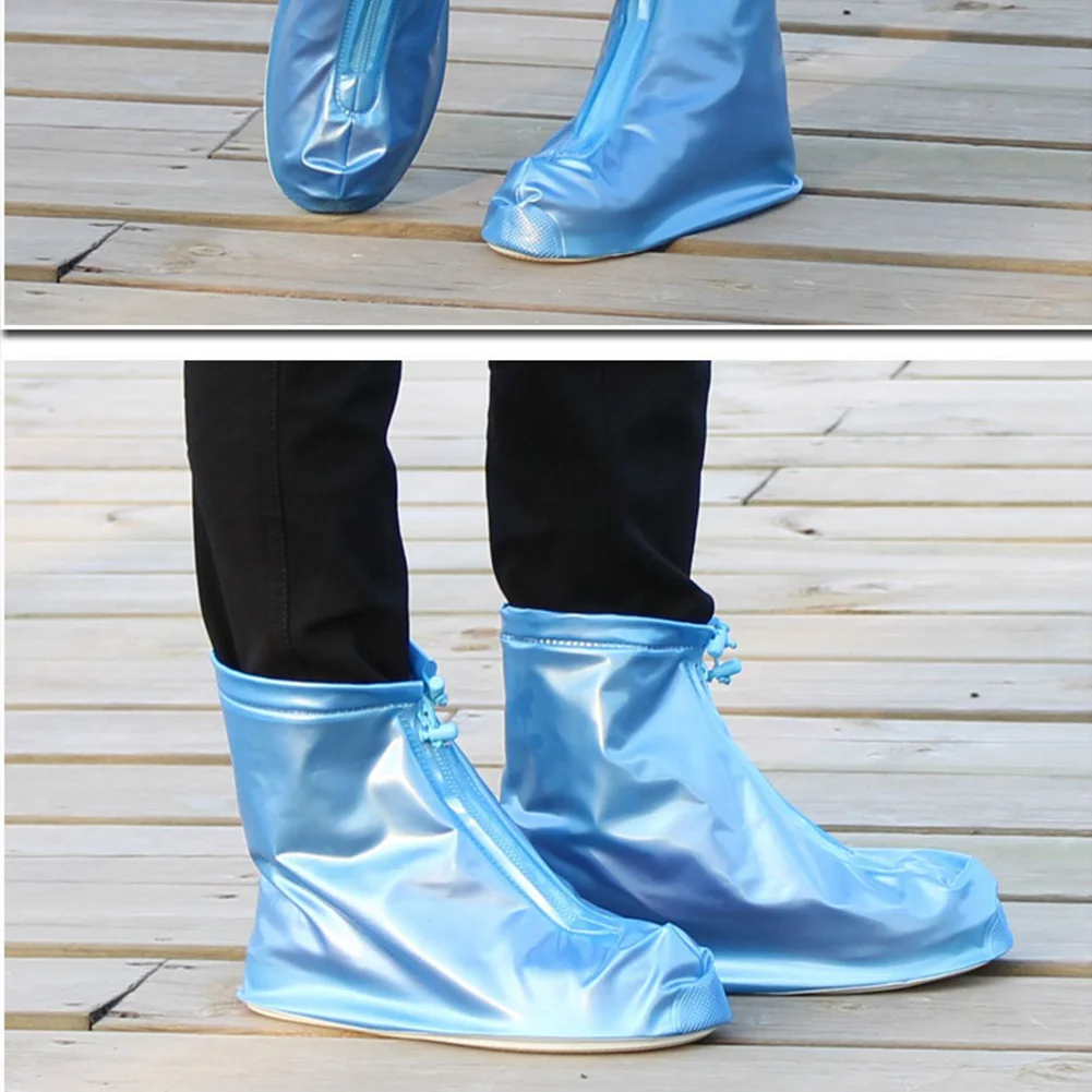 High Quality Men Women's Rain Waterproof Boots Cover Heels Boots Reusable Shoes Covers Thicker Non-slip Platform Rain Boots#921