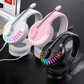 

Wired Gaming Headset Led Light Gaming Headphones Surround sound Deep bass Stereo Earphones Noise Cancel With Mic For Computer PC