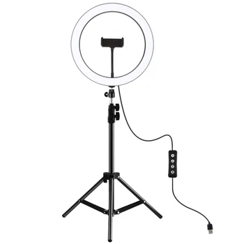 

PULUZ PKT3056B 11.8 inch 30cm 3 Modes Dimmable LED Ring Light for Youtube Vlogging Video Broadcast Live with 110cm Tripod Mount