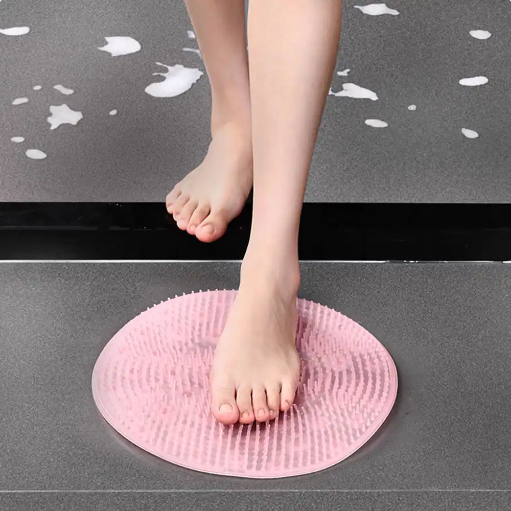 31cm Round Silicone Bath Massage Cushion Brush For Lazy Wash Feet Clean Dead Skin Bathroom Artifact Back Cushion Shower Foot