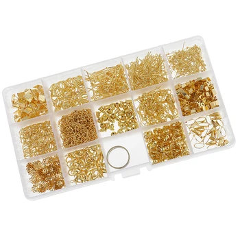 

1 ASSEMBLY JEWELRY MAKING KIT CAPS RINGS PLIERS PINS CLASPS SCISSOR EAR WIRE HOOKS THIMBLE AND MORE DIY FINDING TOOL