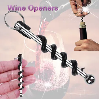 

HOT Red Wine Corkscrew Pocket Corkscrew Mini Keyring Chain Beer Wine Bottle Openers Key Chain Portable Outdoor Keychain Openers
