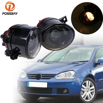 

POSSBAY Car Fog Light Front Bumper Driving Foglamps for VW Golf Plus 2005 2006 2007 2008 2009 12V 9006 Halogen Foglights