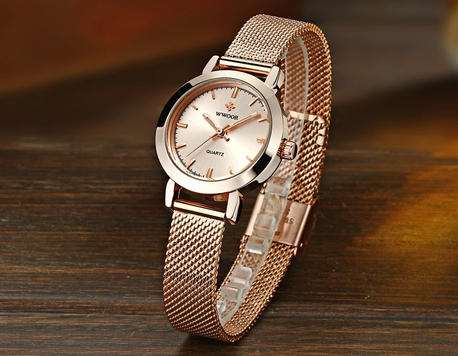 Mode décontracté femme montre résistant à l'eau femme montre-Bracelet en acier inoxydable dames Quartz Bracelet montre fille cadeau_voghion.com