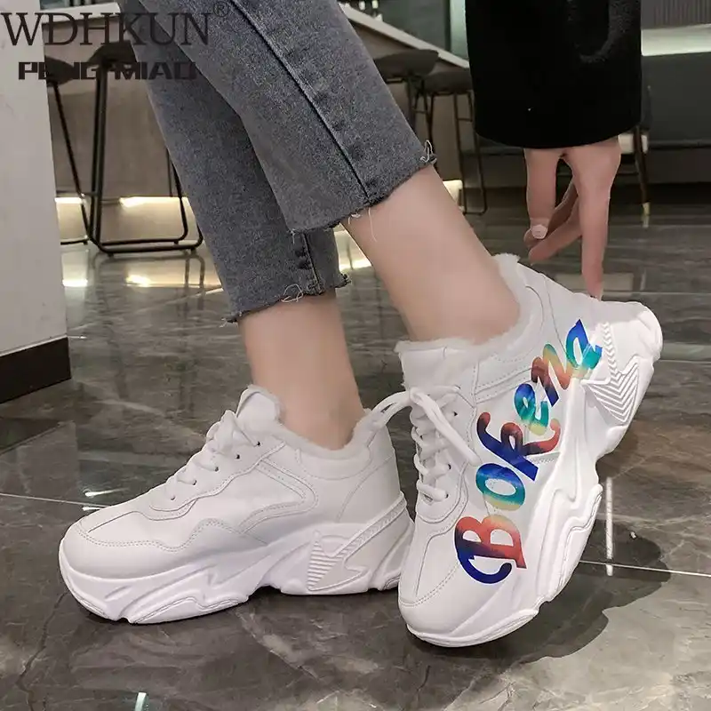 21プラスベルベット韓国スタイルカジュアル女性の靴屋外ゾルフ女性スニーカーすべてマッチ加硫の靴女性スニーカー レディースヴァルカナイズシューズ Aliexpress