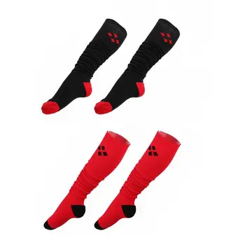 

Women Girls Winter Boots Cuff Black Red Diamond Printed Long Over Knee High Stockings Cotton Color Block