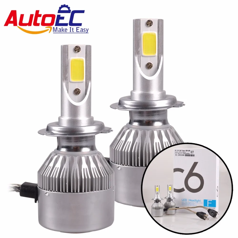 AutoEC 1 комплект 36 Вт Высокая яркость COB C6 светодиодные фары 2500/3600LM H4 H7 H11 H13 9005 9006 9004