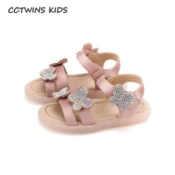 

CCTWINS Kids Shoes 2020 Summer Children Butterfly Shoes Baby Girls Fashion Princess Sandals Toddler Pu Leather Flat PS859