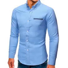 Новая модная мужская повседневная узкая блуза в горошек, Мужская Весенняя Осенняя рубашка с длинным рукавом и отложным воротником, блузка, топы, одежда