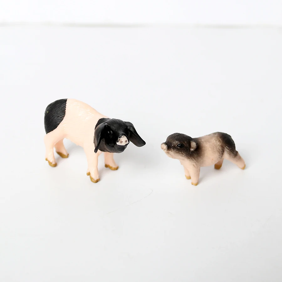 Simulated wild boar Pig Model Farm Animal Pig Family Set Figurines Action Figure Educational Toys for kids Home Decor