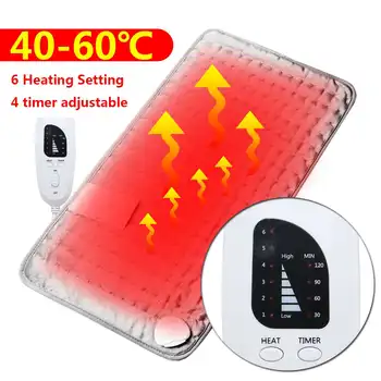 

75W 60x30cm Physiotherapy Heating Pad Electric Heating Blanket 6 Level Temperature Dimming Damp Dry Heat Therapy Neck Abdomen
