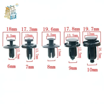 

20pcs Universal Mixed 6mm-10mm Hole Screw Plastic Fastener Bumper Fender Clip Buckle For Audi Toyota Vw Buick Honda