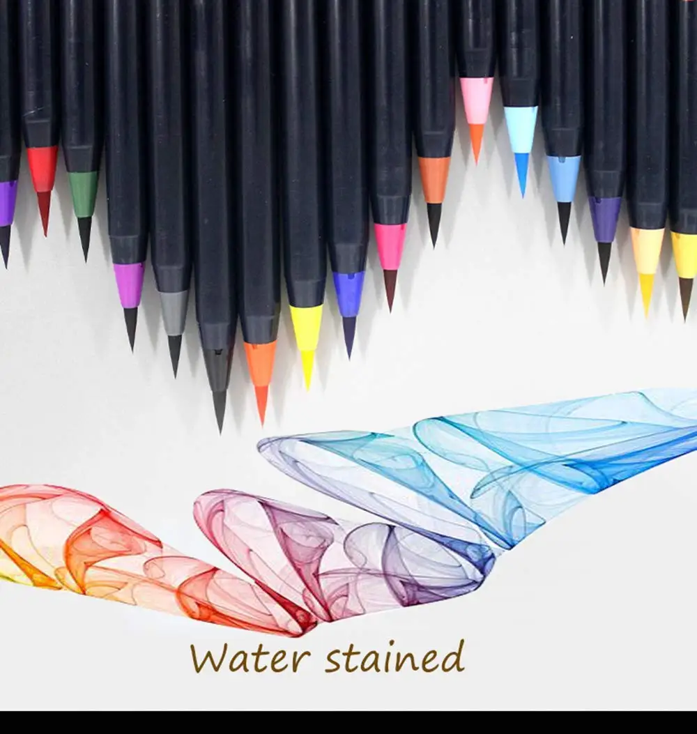 20 color Watercolor Brush pen set plus 1 coloring pen Easy washable drawing painting Calligraphy Lettering Art Kids gift F901