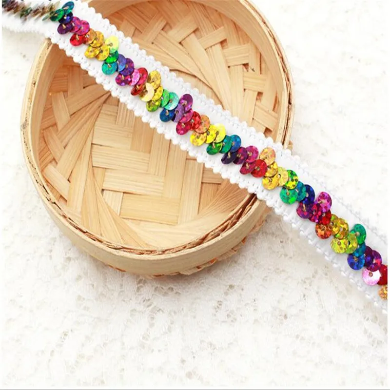 

1.9cm single row elastic sequined sequin tape DIY color lace with clothing accessories