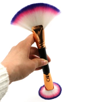 

Doubled Ended Makeup Brushes Practical Fan Brush +Flat Brush Multifunctional Cosmetics Tool For Women Facial Make Up Accessories